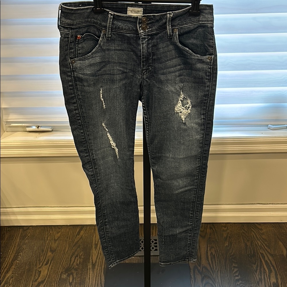 Hudson ‘Collin’ Distressed Dark Wash Skinny Ankle Women's Jeans